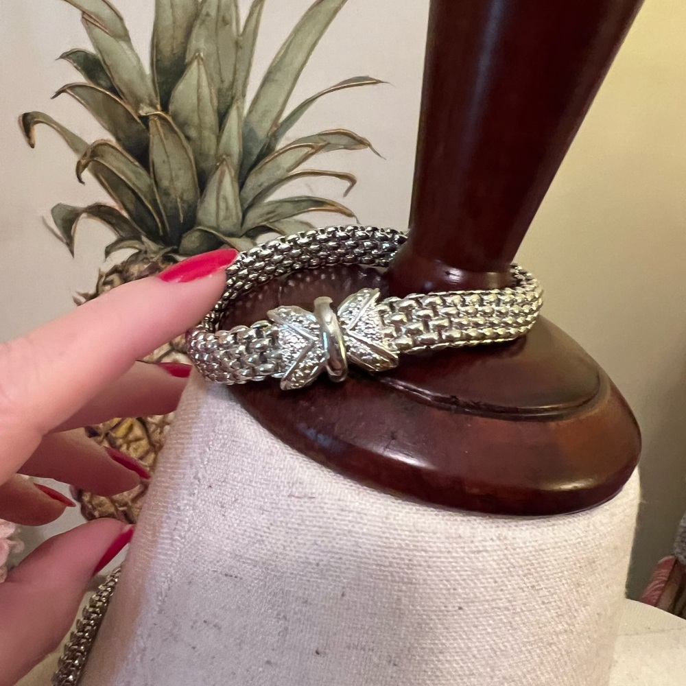 Silver Mesh Necklace and Bracelet Set NWOT - Picture 3 of 7